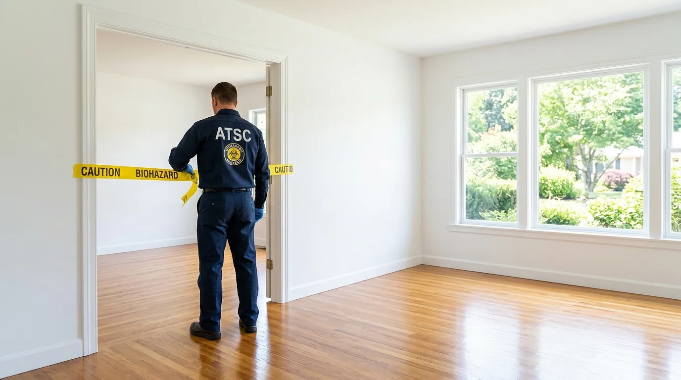 Certified biohazard cleanup crew performing Decomposition Cleanup in Hudsonville